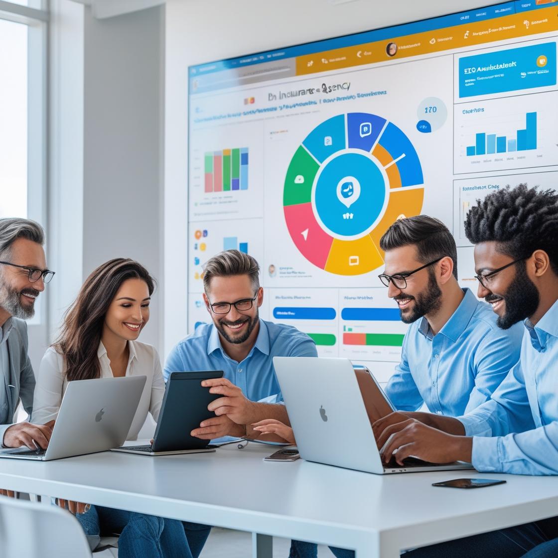 Professional insurance agent building a strong online presence through website design, SEO, and social media marketing.