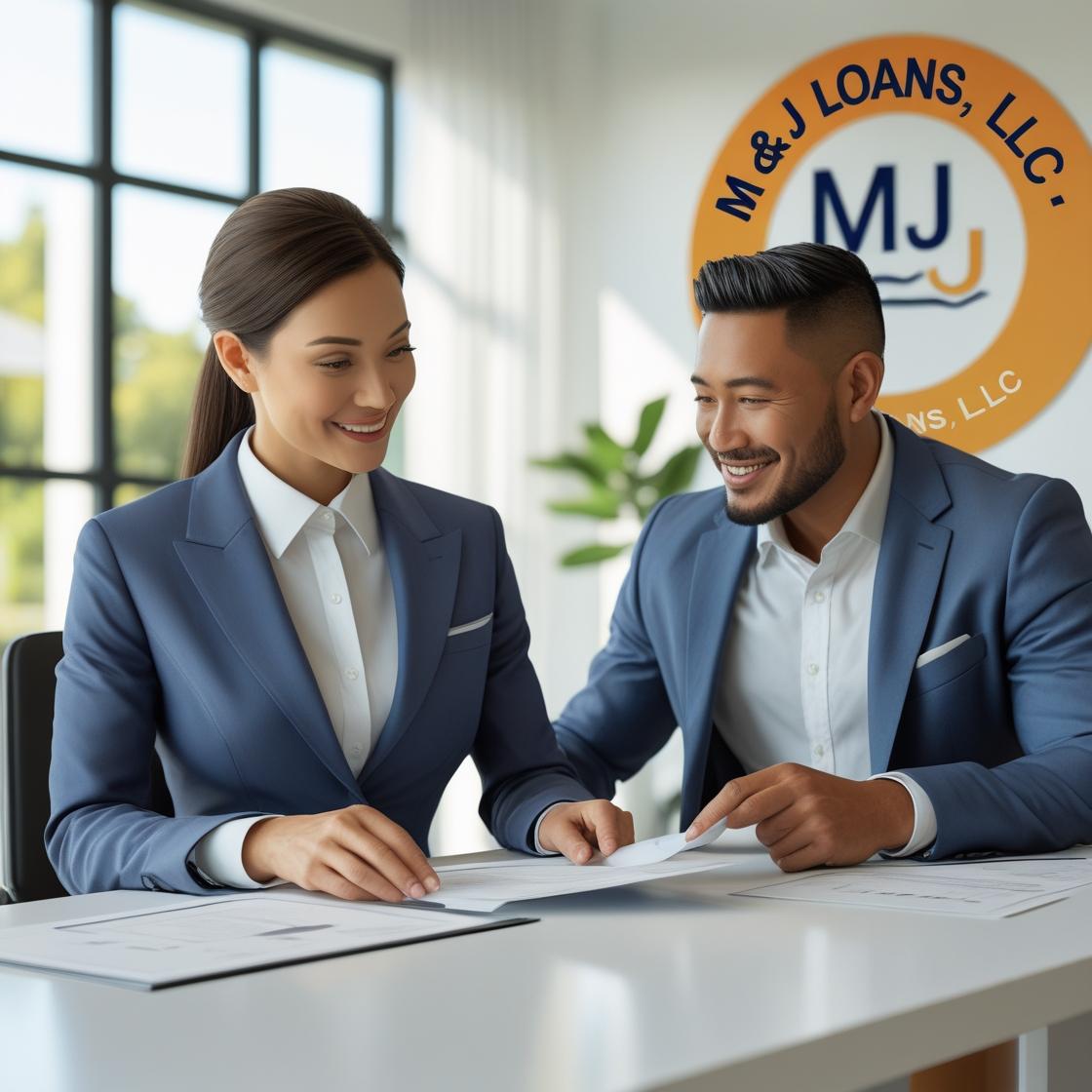 Church leaders meeting with a financial advisor to discuss mortgage options at M&J Loans, LLC